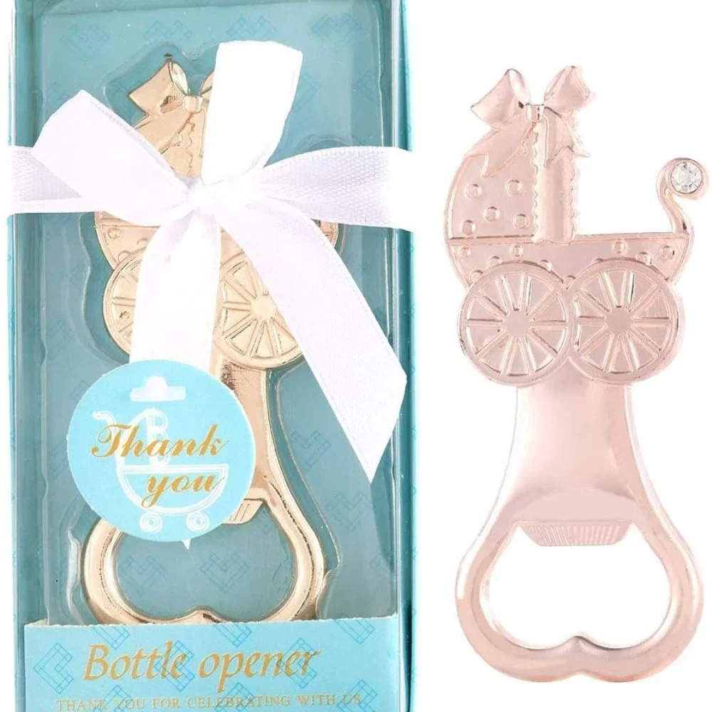 Yuokwer Boys Baby Shower Party Favor Baby Carriage Bottle Opener